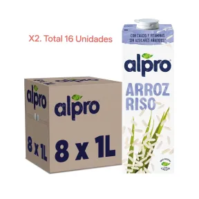 16 L de bebida de arroz Alpro en 2 packs