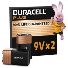 2 pilas alcalinas Duracell Plus 9V 6LR61
