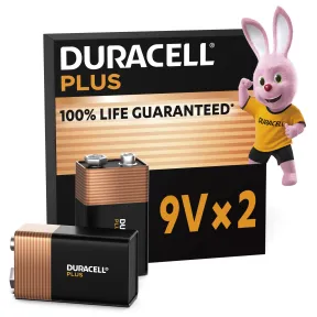2 pilas alcalinas Duracell Plus 9V 6LR61