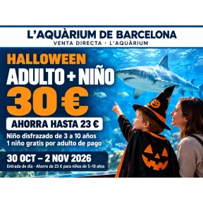 Halloween en el Aquàrium: adulto y niño por 30 €