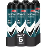 Pack de 6 Rexona Invisible Black & White 200 ml