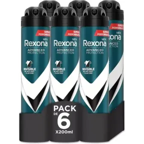 Pack de 6 Rexona Invisible Black & White 200 ml