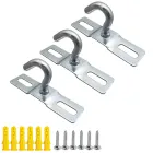 3 ganchos de techo galvanizados de 68 mm