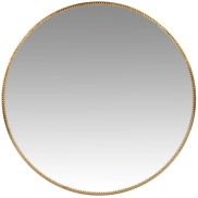 Espejo redondo dorado con remate de metal | Recogida gratis