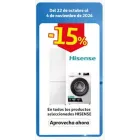15 % menos en electrodomésticos Hisense