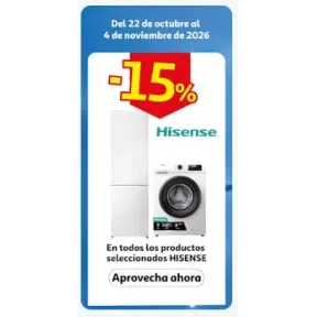 15 % menos en electrodomésticos Hisense