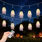 Guirnalda de fantasmas con 10 LED y 8 modos