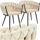 Pack de 2 sillas tectake de terciopelo con brazos
