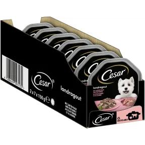 Cesar Landküche de becerro y pavo, pack de 7