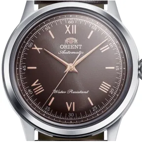 Orient Bambino 38 mm marrón y oro rosado