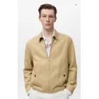 Chaqueta de lino con cremallera para hombre de Mango