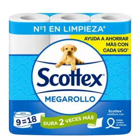 Scottex Papel Megarrollo de 2 capas, 9 rollos