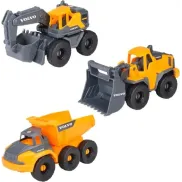 Set Dickie Toys de obra con 3 vehículos Volvo
