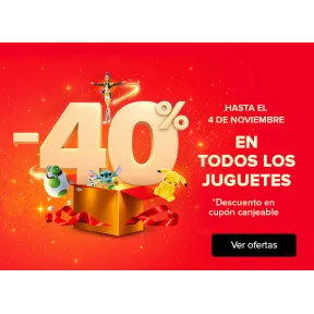 Cupón del 40% en juguetes y bicicletas Carrefour