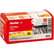 Pack de 100 tacos Fischer SX Plus 5x25 mm