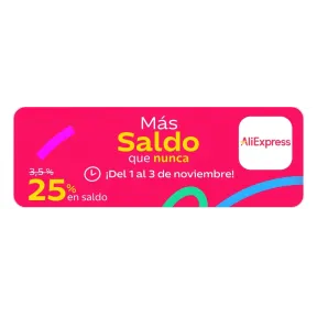 25% de saldo Waylet en AliExpress del 1 al 3 de noviembre