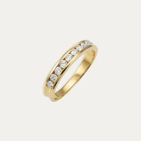 Sortija Eleven de oro amarillo 18k y brillantes