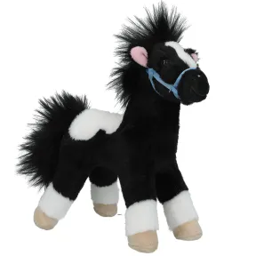 Peluche caballo Miss Melody blanco y negro de 18 cm