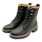 Botas de piel forradas con cordones y cremallera