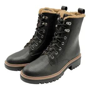 Botas de piel forradas con cordones y cremallera
