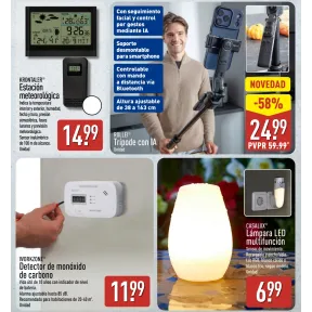 Lámpara multifunción, trípode IA y detectores