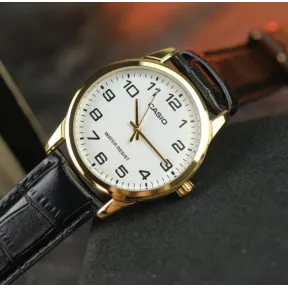 Casio MTP-V001GL-7B de cuarzo con correa de piel