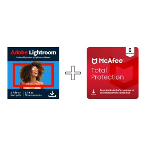 Lightroom con McAfee Total Protection y VPN