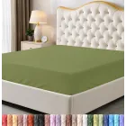 Sábana bajera Queen Utopia Bedding en color oliva