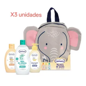 Pack Nenuco bebé con mochila elefante 3x200 ml