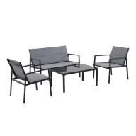 Conjunto de exterior 4 piezas: 2 sillas, sofá y mesa a 82,95€