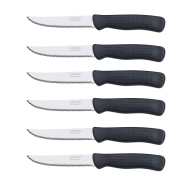 Cuchillos de Mesa Chuleteros Arcos, 6 Piezas, Negro, 110 mm