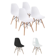 Sillas de Estilo Nórdico Dinamarca - Pack de 4 en Blanco o Negro.