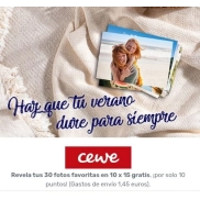 30 revelados 10X15 GRATIS por 10 puntos + Envío 1,45€