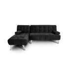 Sofá AROA-XS negro terciopelo chaise longue 198x150cm.