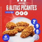 Solo Hoy: Cupón para 6 Alitas Picantes de KFC