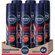 Desodorante Nivea Men Spray Dry Impact 6x200ml