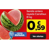 Sandía Rayada Entera a 0.59€ por Kg
