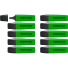 Rotuladores fluorescentes verde Stabilo boss - 10 unidades