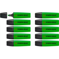 Rotuladores fluorescentes verde Stabilo boss - 10 unidades