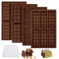 Moldes de silicona para chocolate + espátula | Pack 4 unidades