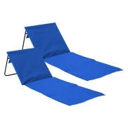 Esterillas de Playa Acolchadas Plegables con Respaldo - Pack 2