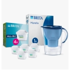 Jarra Filtrante BRITA Marella Blanco-Azul + 5 Filtros MAXTRA PRO