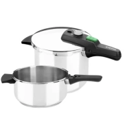 Olla de Cocina a Presión Monix Quick Duo, 4+6L Acero Inoxidable