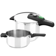 Olla de Cocina a Presión Monix Quick Duo, 4+6L Acero Inoxidable
