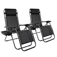 Tumbonas Plegables Negras T-Lovendo - Pack de 2 a 24,15€