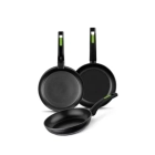 Set de 3 Sartenes Antiadherentes Monix Green, 18-22-26 cm