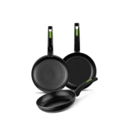 Set de 3 Sartenes Antiadherentes Monix Green, 18-22-26 cm
