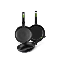 Set de 3 Sartenes Antiadherentes Monix Green, 18-22-26 cm