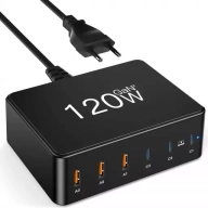 Cargador USB de 6 Puertos y 120 W de Potencia