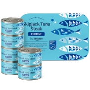 Atún entero al natural, 6 paquetes de 195g cada uno